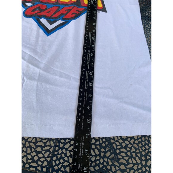 90s Myrtle Beach NASCAR Cafe white autographed tee streetwear Size M - Picture 7 of 8